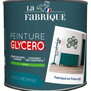 Bon Plan Peinture glycero Bleu Pétrole satin 500 ml - LA FABRIQUE