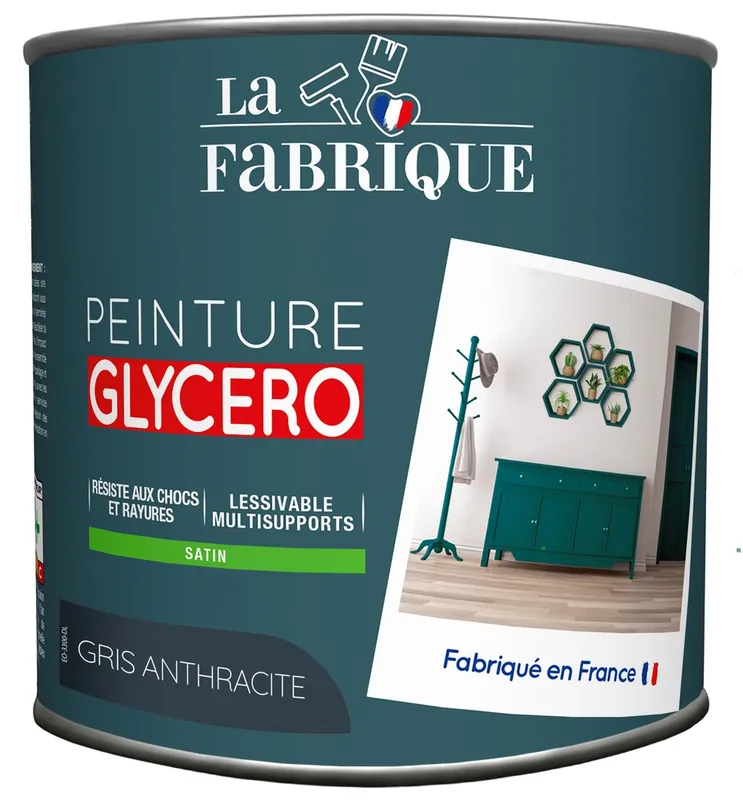 Commander Vite Peinture glycero Gris Anthracite satin 500 ml - LA FABRIQUE