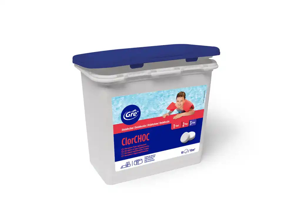 Chlore choc piscine - pastilles 20 g seau de 1 kg GRE Quantité Limitée