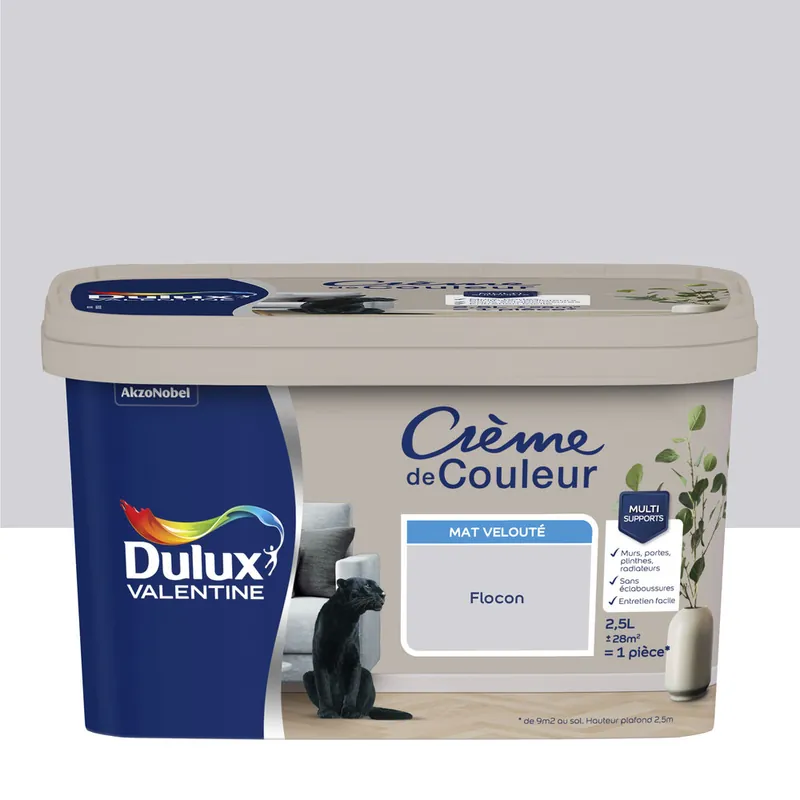 Nouveauté Peinture Crème de Couleur Flocon mat 2,5 l - DULUX VALENTINE