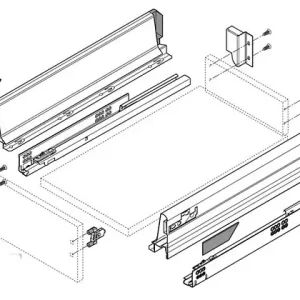 Super Prix Cote double paroi ANTARO blumotion hauteur 98,5mm 270mm - BLUM - INT358M270GR
