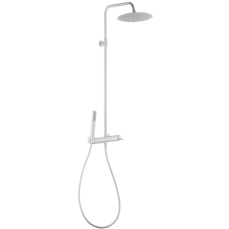 Colonne de douche ronde avec mitigeur mécanique blanche Luisa ESSEBAGNO Certifié