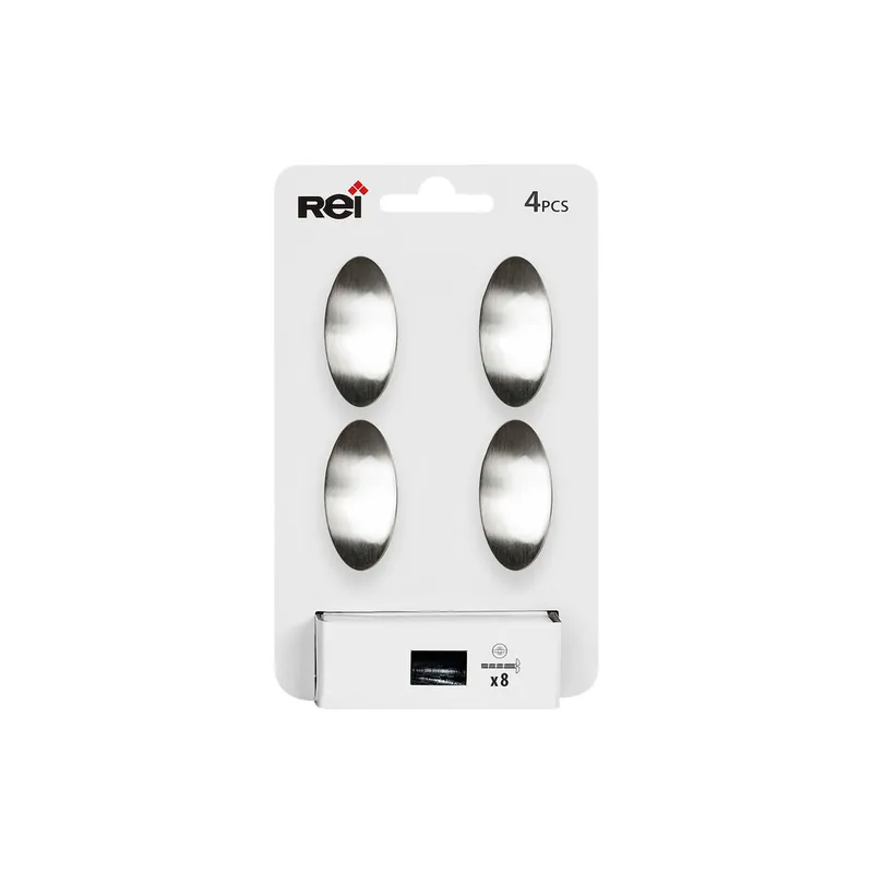 Bouton de meuble ovale nickel 41 x 19 mm par 4 REI Commander Vite
