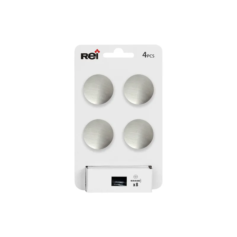 Offre Limitée Boutons de meuble rond nickel brossé diamètre 33 mm par 4 REI