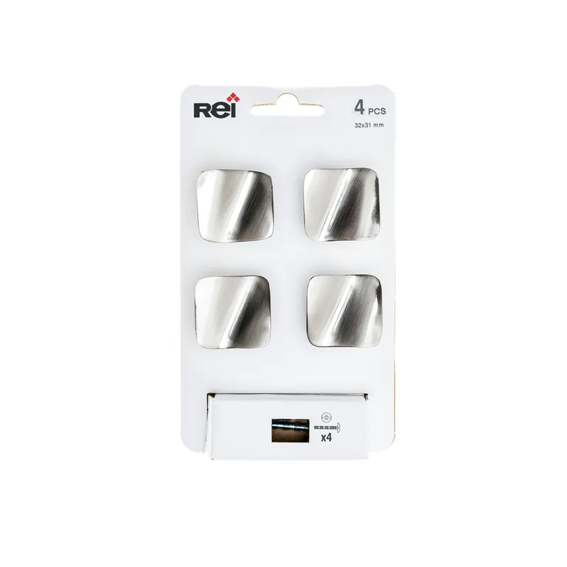 Commander Maintenant Boutons de meuble vague nickel brossé 32 x 32 mm par 4 REI