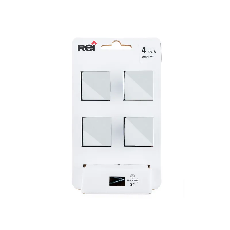 Bon Plan Boutons de meuble carrés chrome mat 30 x 30 mm par 4 REI