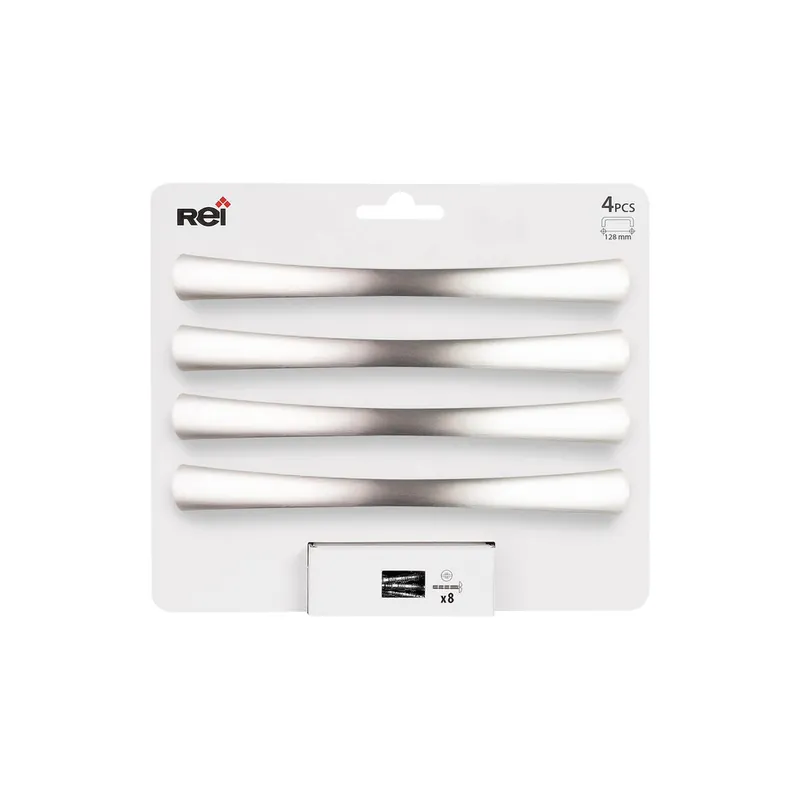 Poignée de meuble arc aluminium nickelé mat 128 mm par 4 REI Meilleur Prix