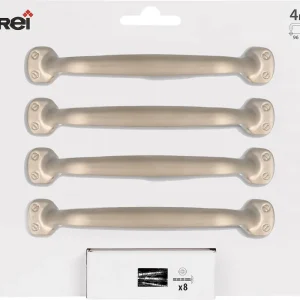 Haute Qualité Poignée de meuble nickel mat entraxe 96 mm par 4 REI