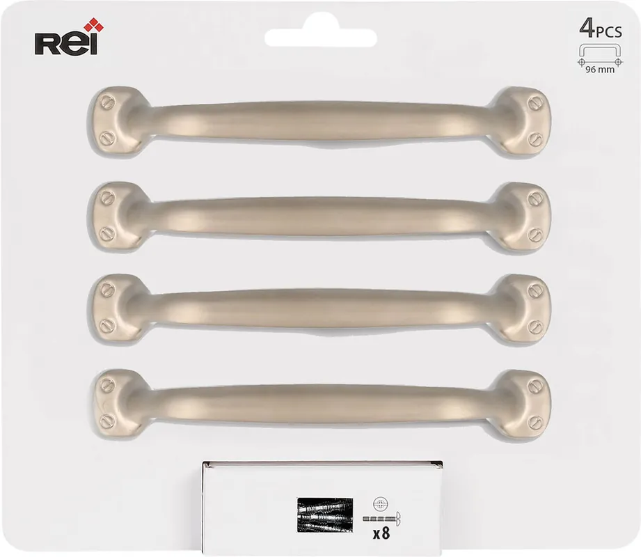 Haute Qualité Poignée de meuble nickel mat entraxe 96 mm par 4 REI