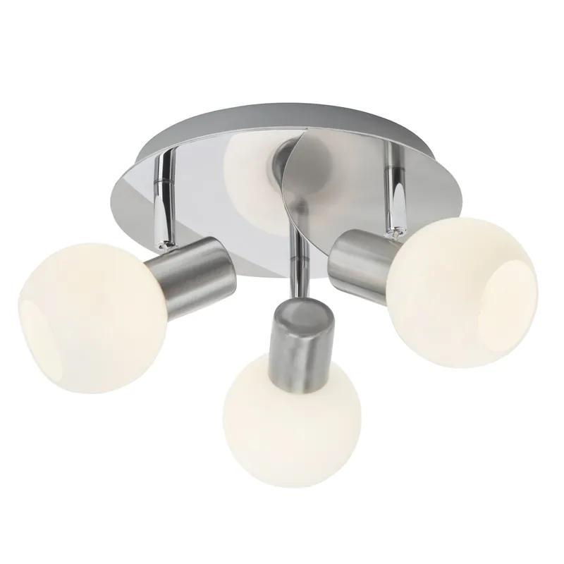 Prix Bas Plafonnier 3 spots intérieur E14 3x40W en verre blanc TIARA BRILLIANT