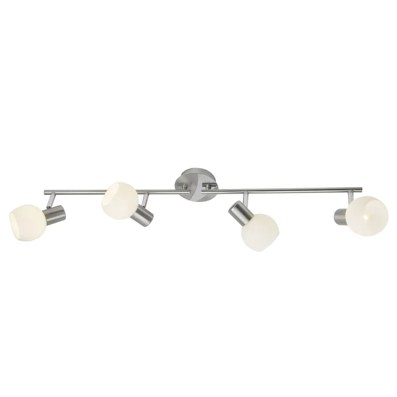 Expédition Rapide Plafonnier 4 spots intérieur E14 4x40W en verre blanc TIARA BRILLIANT