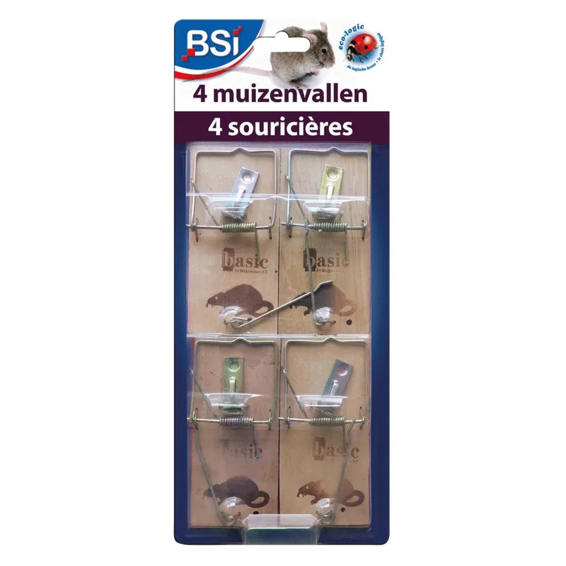 Expédition Rapide Tapette à souris socle en bois par 4 - BSI