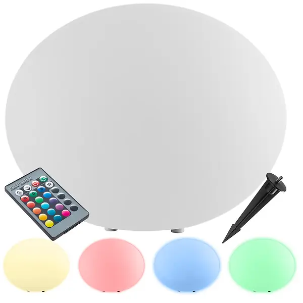 Lampe boule LUMINOUS EYE avec ampoule LED et télécommande blanc TECTAKE Réduction