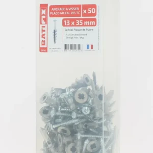 Remise Ancrage à visser métal plaque de plâtre vis tête cylindrique 4 x 30 mm par 50 BATIFIX