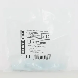 Retour Gratuit Chevilles métal expansion plaque de plâtre vis tête cylindrique diamètre 5 x 37 mm par 10 BATIFIX