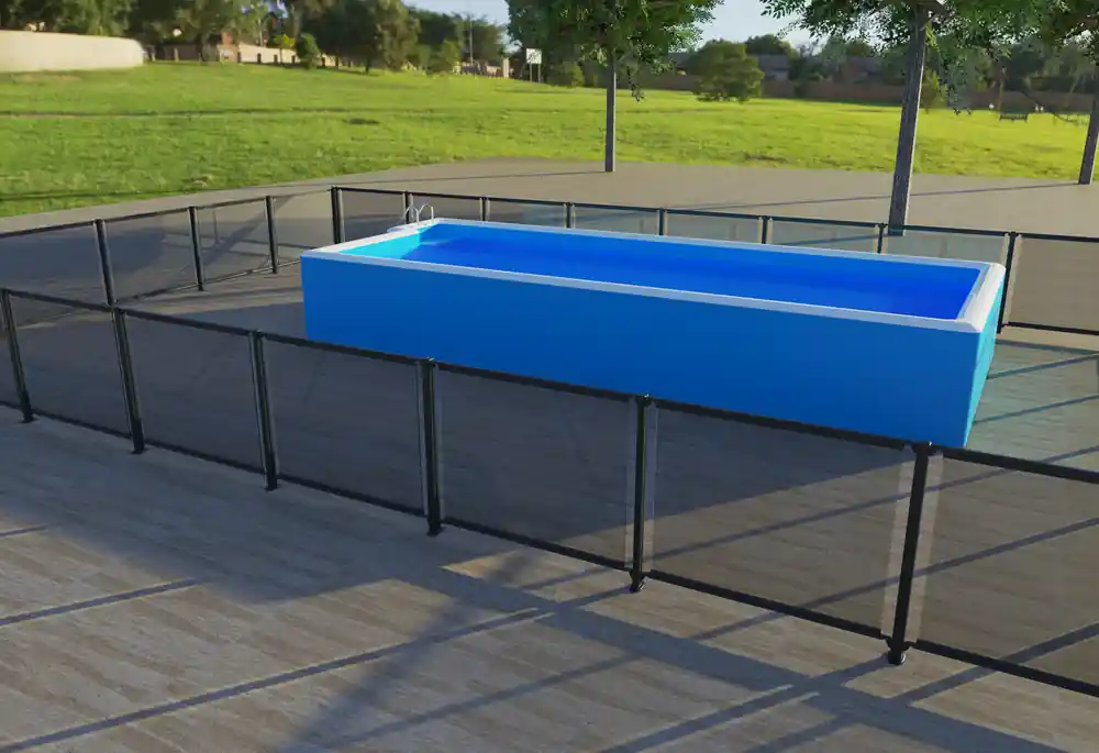 Expédition Rapide Portillon de piscine en aluminium gris et verre 1,10 m - HOMALU