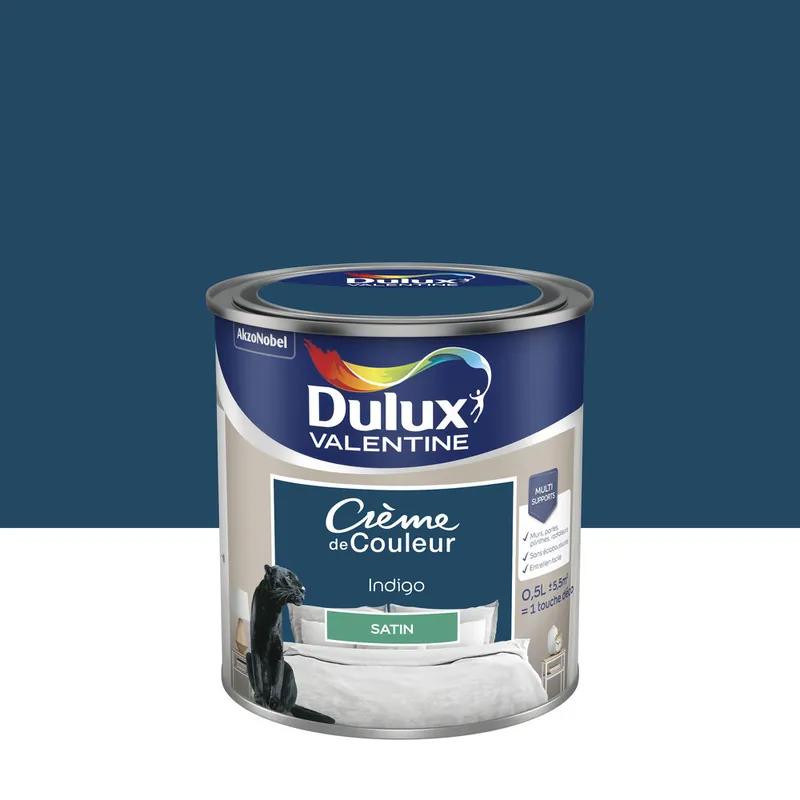 Populaire Peinture Crème de Couleur Indigo satin 500 ml - DULUX VALENTINE