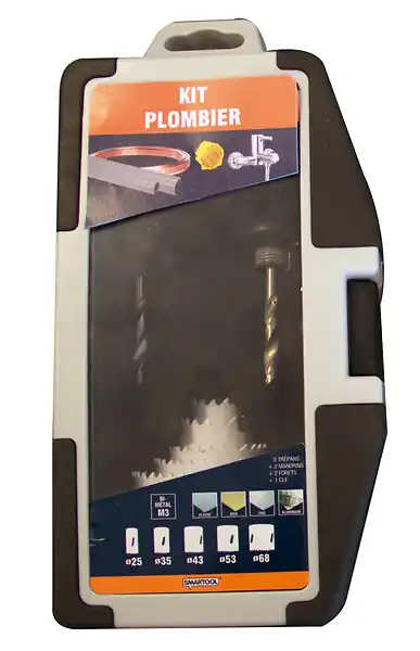 Super Prix Mallette 5 trépans plomberie - Acier - Set perçage SMARTOOL