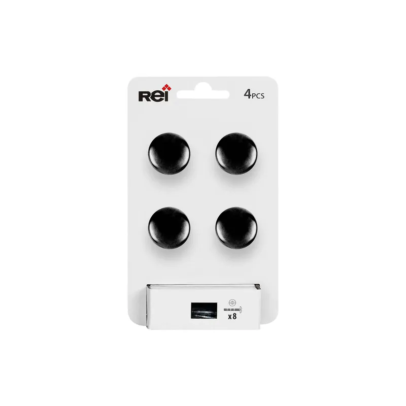 Bouton de meuble rond noir mat diamètre 25 mm par 4 REI Marque