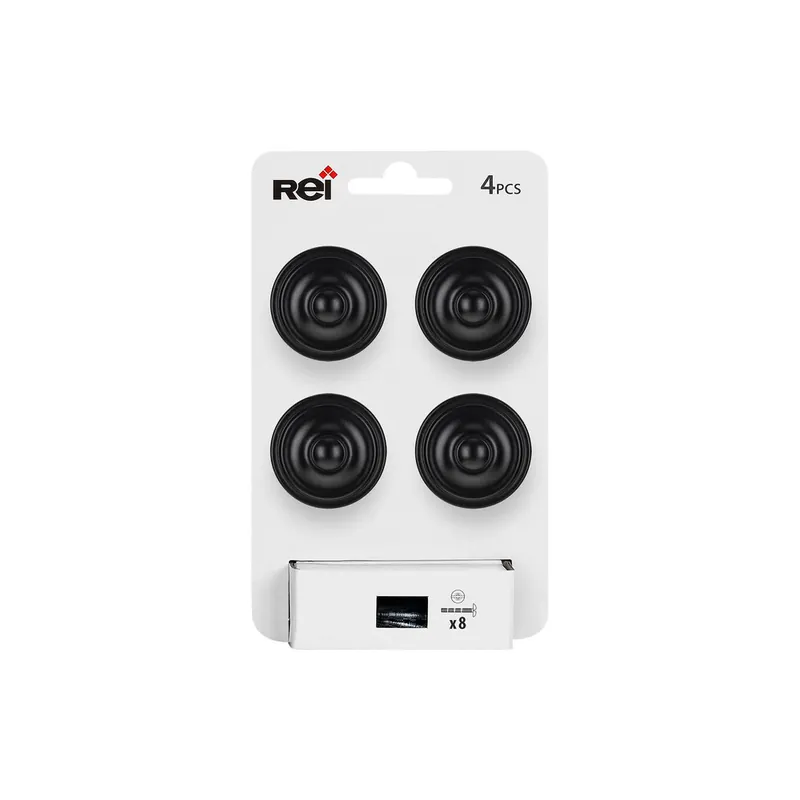 Bouton de meuble Lyonnais rond noir mat diamètre 35 mm par 4 REI Vente Directe