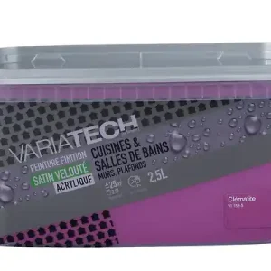Peinture cuisines et bains satin velouté - Clématite - 2.5L VARIATECH Prix Réduit