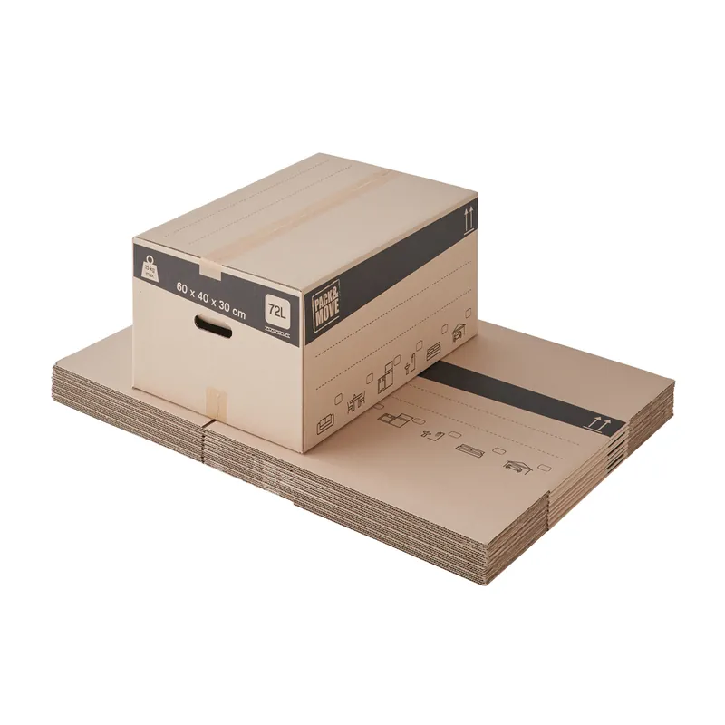 Carton de déménagement 72 L 60 x 40 x 30 cm 20 pièces PACK AND MOVE Offre Exclusive