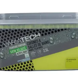 Meilleur Choix Peinture cuisines et bains satin velouté Guacamole - 2.5L VARIATECH