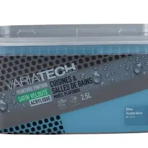 Usine Directe Peinture cuisines et bains satin velouté - Bleu audacieux - 2.5L VARIATECH