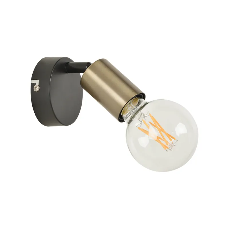 Réduction Applique murale intérieur métal noir et laiton E27 40W WINSTON COREP