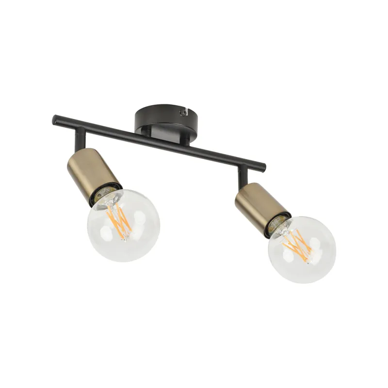 Petit Prix Réglette murale intérieur métal noir et laiton E27 2x40W WINSTON COREP