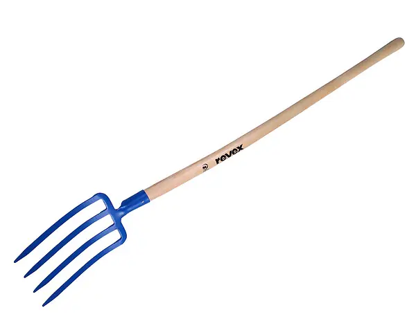 Livraison Express Fourche à bêcher 4 dents 30cm - Bois de frêne - Acier forgé REVEX