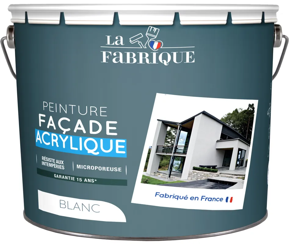 Peinture façade acrylique blanc 10 l LA FABRIQUE Dernière Chance