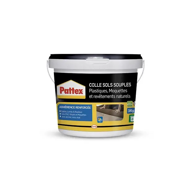 Remise Colle sols souples PVC moquette revêtements naturels - 3kg PATTEX