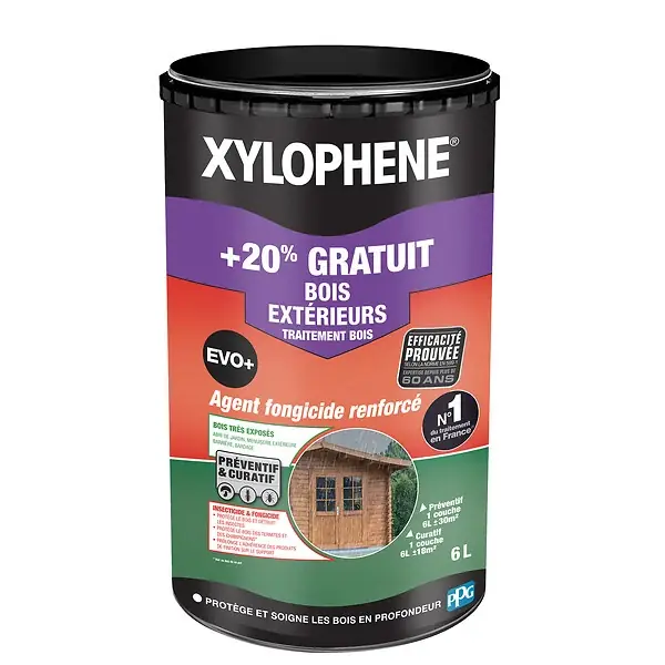 Traitement bois extérieur insecticide et fongicide EVO+ - 6L XYLOPHENE Top Vente