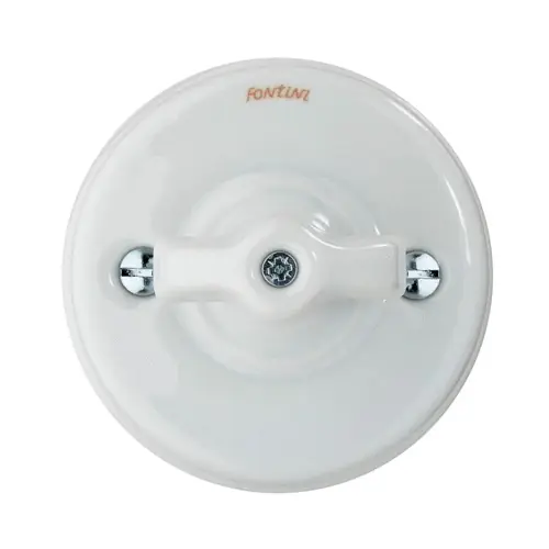 Interrupteur va-et-vient en saillie rétro porcelaine blanche - Garby FONTINI Offre Du Jour
