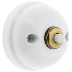 Commande En Gros Bouton poussoir en saillie rétro porcelaine blanche - Garby FONTINI