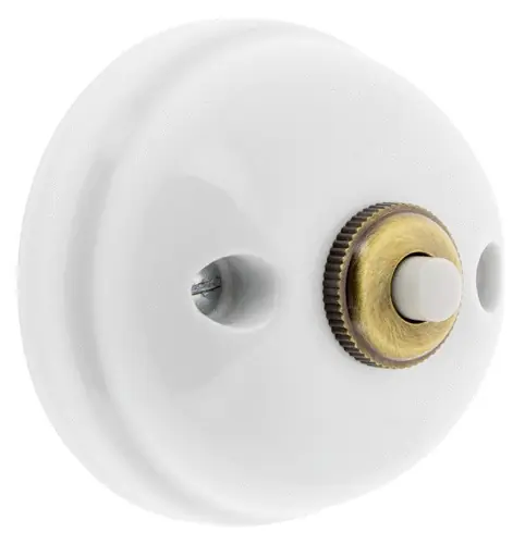 Commande En Gros Bouton poussoir en saillie rétro porcelaine blanche - Garby FONTINI