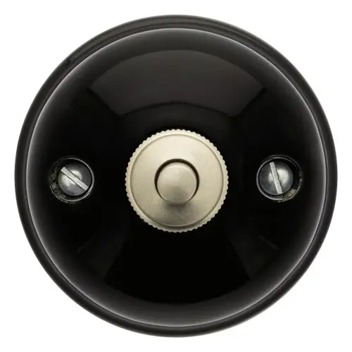 Expédition Rapide Bouton poussoir en saillie rétro porcelaine noire - Garby FONTINI
