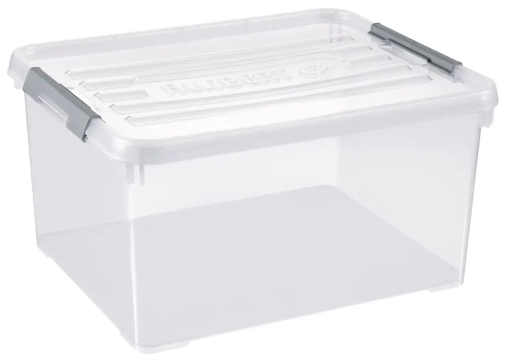 Retour Gratuit Handy box transparente avec couvercle et poignées à clips 35 L CURVER