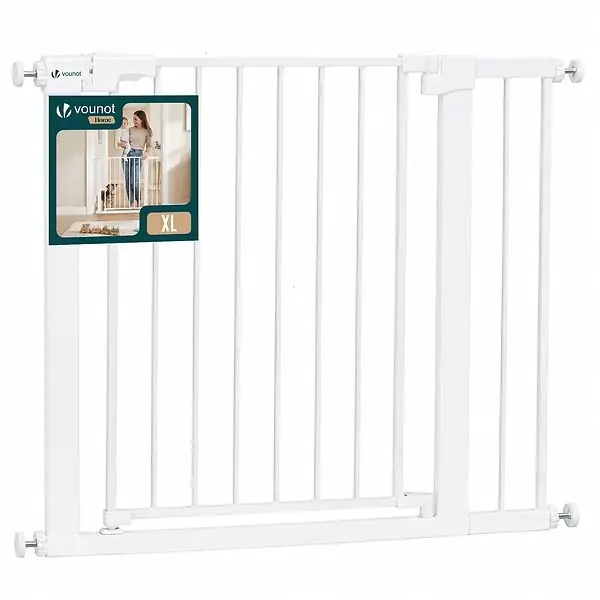 Barriere de securite a pression sans percage Largeur 89-96cm Metal blanc VOUNOT Dernière Chance