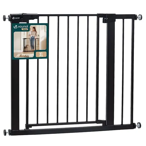 Nouvelle Collection Barriere de securite a pression sans percage Largeur 89-96cm Metal noir VOUNOT