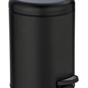 Vente Directe Poubelle à pédale Leman noir 5 litres WENKO