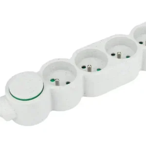Multiprise avec interrupteur 5 prises 1,5m recyclé blanc ZENITECH Top Vente