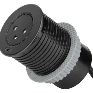 Bloc prise encastrable affleurant avec prises USB C 60cm noir OTIO Meilleure Vente