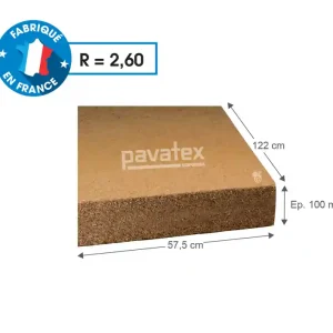 Fibre de bois Pavaflex Confort épaisseur 100 mm 122 x 57.5 cm SOPREMA Paiement Sécurisé