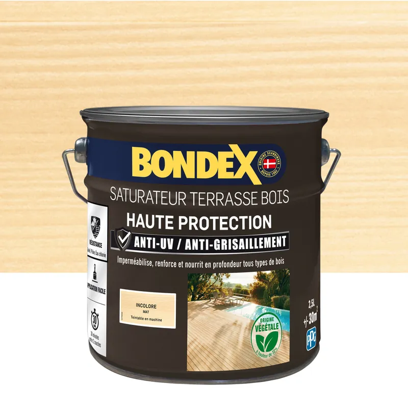 Achetez Aujourd'hui Saturateur terrasse bois 5 ans 2,5 l BONDEX