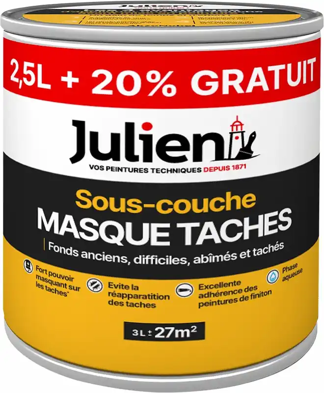 Pas Cher Sous-couche MASQUE TACHE multi-supports 2,5 l + 20 % gratuit - JULIEN