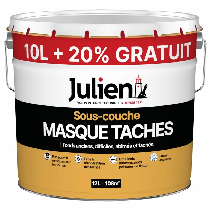 Sous-couche MASQUE TACHE multi-supports 10 l + 20 % gratuit - JULIEN Livraison Express