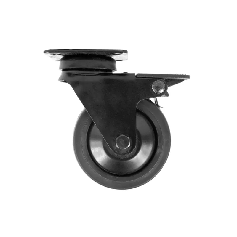 Roulette Novo noire pivotante avec frein à platine 50 kg diamètre 75 mm CIME Populaire