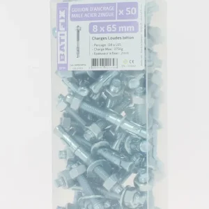 Meilleure Vente Goujons d‘ancrage Opt7 acier zingué 8 x 65 mm par 50 BATIFIX